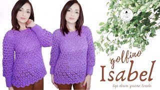 TUTORIAL Maglione quotIsabelquot a sprone tondo [upl. by Liagabba]