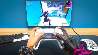 Destroying kids on Fortnite with CONTROLLER HANDCAM [upl. by Sordnaxela209]