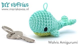 Walvis knuffel amigurumi haakpatroon sleutelhanger haken  Nederlands [upl. by Rhoads901]