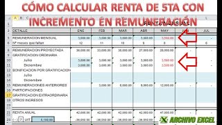 Cálculo de renta de quinta categoría con incremento en remuneración [upl. by Archy]