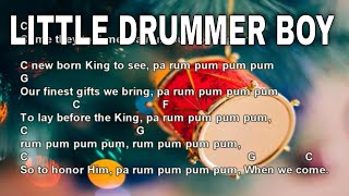 Little Drummer Boy  with Lyrics and Chords Traditional Christmas Song [upl. by Christan973]