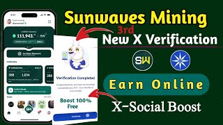 Sunwaves Token  X Verification 3rd method  Sunwaves X social boost  QamarZiaAli [upl. by Woodford]