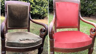 rénovation fauteuil style empire [upl. by Lekar]