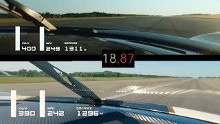 Koenigsegg Jesko Absolut Vs Regera 0400 kmh Acceleration Comparison New Jesko Record [upl. by Narmi]