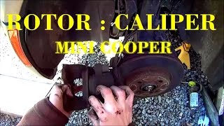 How to Remove Brake Caliper and Rotor  torque specs  MINI Cooper S [upl. by Adaminah]