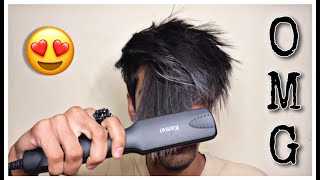 Wavy To Straight Hair  Men’s Hairstyle  At Home [upl. by Hurwit]