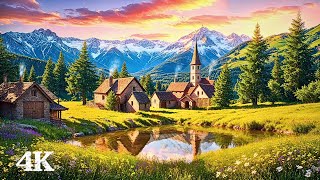 Alpine Village Ambience  Fall Asleep Fast with Birdsong amp Floral Breezes [upl. by Kleeman]