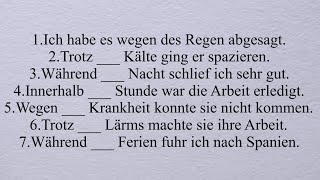 des der seiner eines einer ihrer wegen trotz während innerhalb Dativ A1 A2 B1 B2 [upl. by Afrikah]