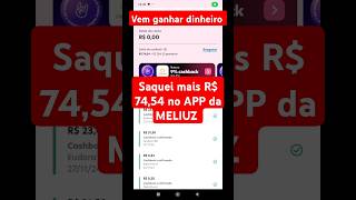 Saquei mais R 7454 no APP da MELIUZ ganhando Cashback nas compras online e de Supermercado [upl. by Carmelita]