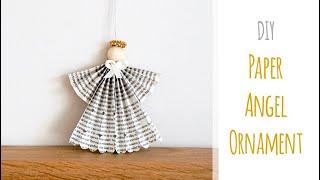 DIY Paper ANGEL Ornament  Make Your Own Quick amp Easy Pleated Paper Decoration  Christmas Tutorial [upl. by Enitnemelc]