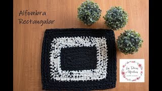 Tutorial alfombra rectangular  Crochet con totora trapillo  Las Totoras Alfombras [upl. by Sifan301]