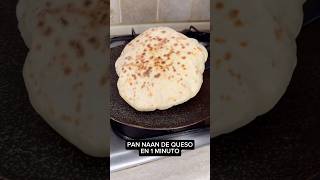 PAN NAAN de QUESO en 1 MINUTO shorts recetas [upl. by Rubina]