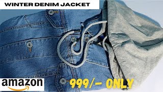 Denim jacket under 1000  Unboxing amp Review  Size Guide amp Fit Blue saint Denim jacket for Winter [upl. by Phippen239]