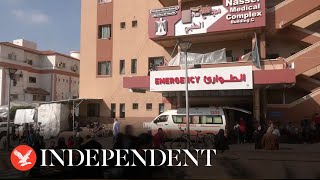 Live View of Nasser Hospital in Khan Younis in Southern Gaza Strip [upl. by Sirrep203]