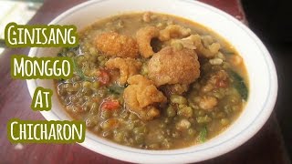 Ginisang Monggo At Chicharon Sauteed Mung Beans And Pork Crakling [upl. by Annoif134]