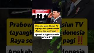 Semua Stasiun TV harus tayangkan Lagu Indonesia Raya‼️setuju❓shorts [upl. by Lisabet]