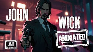 John Wick AIGenerated Animated Recap  Relive the ActionPacked Journey of the Baba Yaga [upl. by Vod]