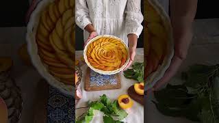 Peach frangipane tart food recipe recipes tart Follow me heydaniellaa [upl. by Dyna]