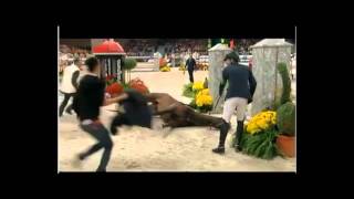 20111106 Sir Hickstead Olympic Showjumper died in Verona [upl. by Ellerey634]