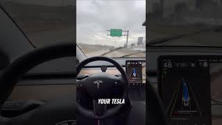 🚗💨 Insane Tesla SelfDriving Test Raining Rush Hour Challenge 🌧️ [upl. by Bosch]