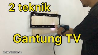 Tutorial cara gantung kabinet tv  2 teknik pasang bracket kabinet tv [upl. by Vigen896]