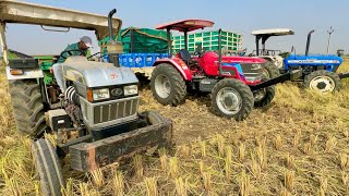 पहले दिन ही नुक़सान Kartar Combine Harvesting PB01 धान Mahindra Arjun Novo New Holland 3630 [upl. by Dahlstrom]