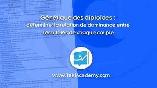 Génétique des diploïdes déterminer la relation de dominance entre les allèles de chaque couple [upl. by Amarillis]