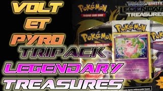 VoltampPyro Ouverture de deux tripacks Legendary Treasures Mew et dun Unipack Galeking [upl. by Norvan]