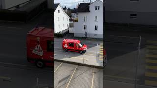 Feuerwehr VD Fahrzeug mit Pressluft zu Unfall Kreuzlingen 12324￼ [upl. by Marcelline]