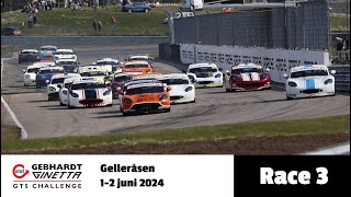 Ginetta GT5 Challenge 2024  Gelleråsloppet  Race 3 [upl. by Yannodrahc]