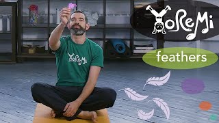 Feather Blowing Yogic Breathing  Kids Yoga Music and Mindfulness with Yo Re Mi [upl. by Sila895]