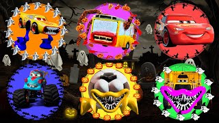 🎃👻 Spooky Halloween Wheel of Monster   Mater Eater Giant Ball Eater Bus Eater McQueen Eater [upl. by Derdlim]