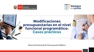 Modificaciones presupuestarias en el nivel funcional programático Casos prácticos [upl. by Bickart]