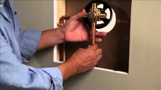 Installing a 1Handle PosiTemp Shower Valve Copper to Copper [upl. by Ylremik526]