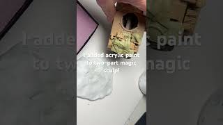 Adding acrylic paint to twopart magic sculpt shortsvideo tank armor 135 scale [upl. by Medovich]