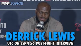 Derrick Lewis Explains Taking Off Shorts Throwing Cup at Reporter After KO Win  UFC St Louis [upl. by Raimes]