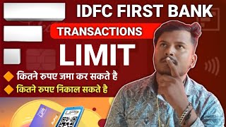 IDFC FIRST bank Savings account transaction limit 2024 [upl. by Colville]