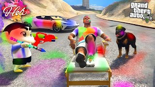 Shinchan and Franklin Celebrating Holi in GTA 5 [upl. by Suiddaht576]