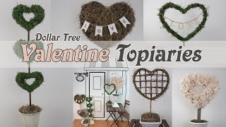 Dollar Tree Valentine Topiaries DIY  Heart Topiary DIY [upl. by Ayadahs]