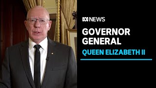 Queen Elizabeth II Australian Governor General David Hurley speaks  ABC News [upl. by Araeit]