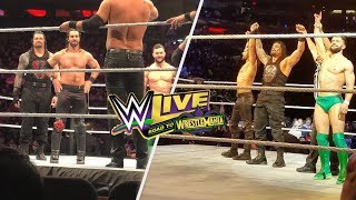 WWE Live Event MSG 16 March 2018 Roman Reigns amp Seth Rollins amp Finn Balor Vs The Miz amp Miztourage [upl. by Tilla547]