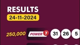 uwinn lottery results 24112024 Sunday night November POWER 7 GRAND 6 MAX 3 4 YOU SPIN 5 [upl. by Lunette659]