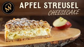 Vollkorn Apfel Streusel Cheesecake Rezept  gebacken mit Vollkornmehl [upl. by Nnyleitak]