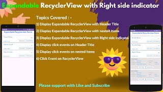 Expandable Recyclerview with right indicator [upl. by Lapo512]