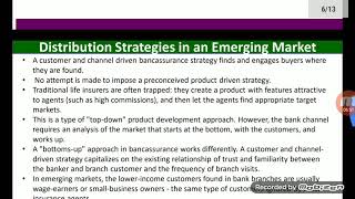 Bancassurance Distribution Strategies in an Emerging Market [upl. by Amuwkuhc246]