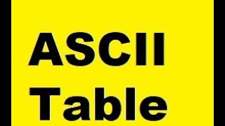 ASCII table [upl. by Ciro]