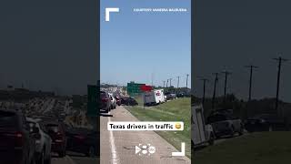 Texas drivers cross median while stuck in traffic on highway [upl. by Ennayelsel883]