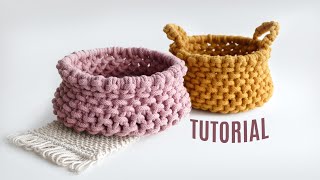 Woven Macrame Basket DIY [upl. by Upshaw]