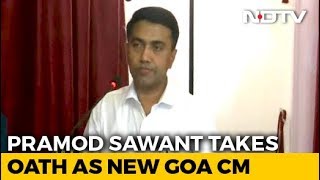 BJPs Pramod Sawant Made Goa Chief Minister At 2AM Ceremony [upl. by Deroo]