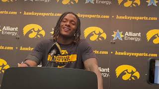 Iowa footballs Kaleb Johnson explains how Shonn Greene has inspired him [upl. by Edina]